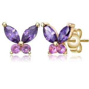 Guili Adorable 14k Gold Plated Butterfly Earrings for Toddlers and Kids Ð Elegant, Sparkling Jewelry with a Sweet and Playful Design - 1 of 3