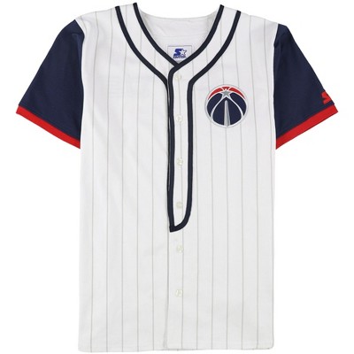 STARTER Mens Washington Wizards Button Up Shirt