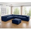DOMETOUR Modular Chenille Sectional Sofa with Storage, Cylindrical Backrest & Armrests, 6 Seats, Blue - 2 of 4
