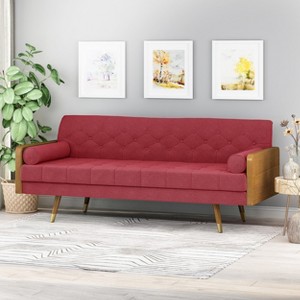 GDFStudio Aidan Mid Century Modern 72.25" Tufted Upholstered 3 Seater Sofa - 1 of 4