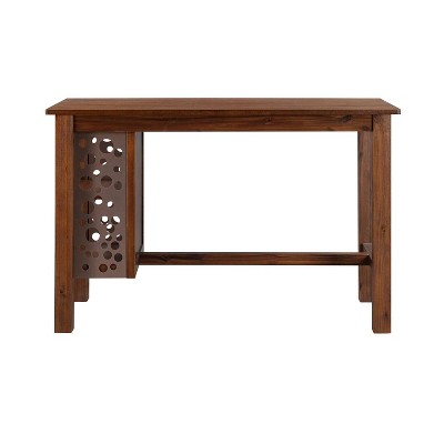 Rustic Chestnut Wire-Brush Reclaimed Wood Rectangular Dining Table
