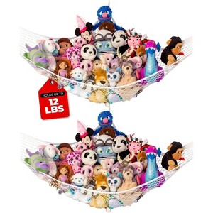 Lilly's Love Large Stuffed Animal Hammock, Hanging Organizer, Stuffed Animal Storage, 2 Packs - 1 of 4