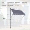 118" Non-Screw Manual Retractable Awning with UV Protection - Versatile Outdoor Sun Shade for Patio, Door, and Window - 3 of 4