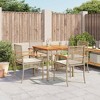 vidaXL 5 Piece Patio Dining Set with Cushions Beige Poly Rattan - 2 of 4