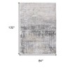 Gray and White Abstract Non Skid Area Rug - 3 of 4