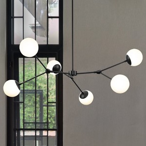 Urban Ambiance Luxury Minimalist Indoor Chandelier,  5-7/8''H x 50"W x 50''D,  Matte Black Finish, UHP4982 - 1 of 4
