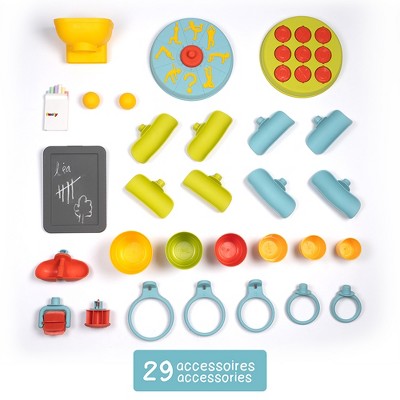 Smoby 32" Tall Beige and Yellow Activity Wall Play Center