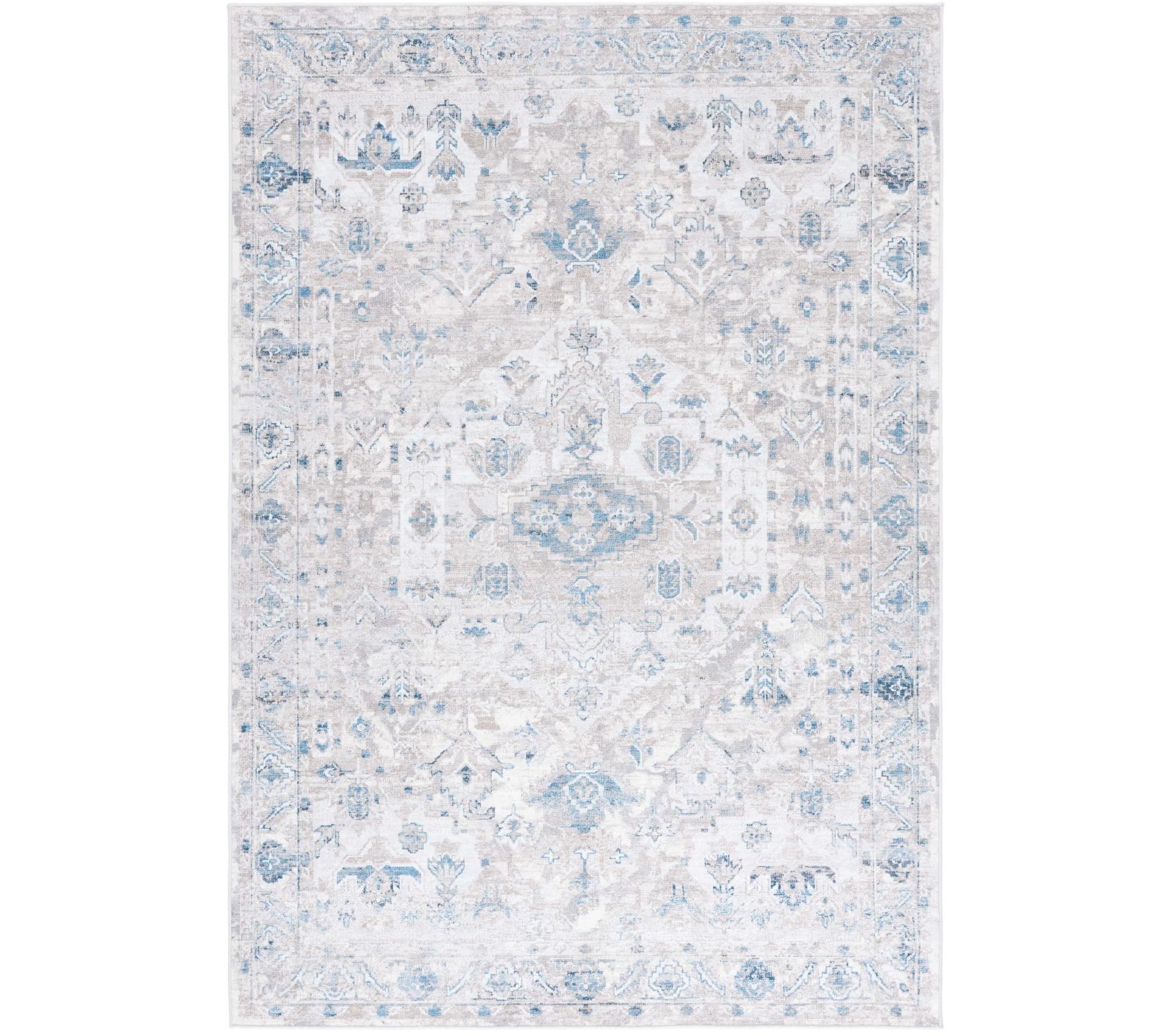 Orlando ORL772 Machine Washable Power Loomed Indoor Area Rug - Grey/Blue - 9'x12' - Safavieh