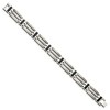 Black Bow Jewelry 12mm Men's Black Enamel and Titanium Link Bracelet - 2 of 4