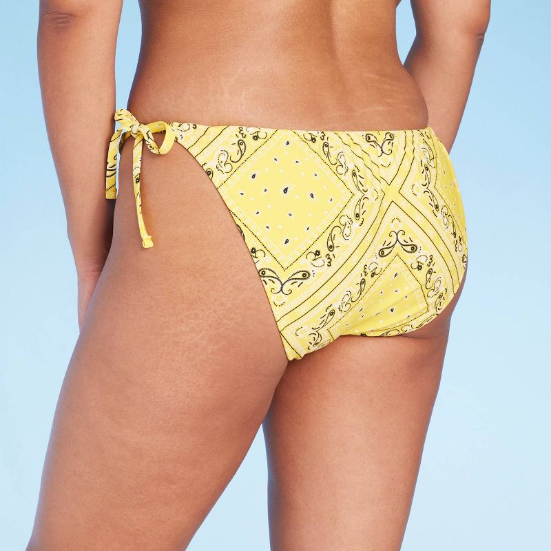 Women's Bandana Print Side-Tie Extra High Leg Adjustable Bikini Bottom - Wild Fable™ Yellow, 6 of 9