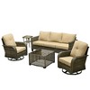 XIZZI Patio Furniture Sets Designed for Outdoor Relaxation, Comfy 3.5-Inch Cushions & 360° Swivel Action for Extra Comfort, 5 Pcs/Set, Beige - 2 of 4