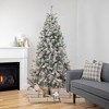 Northlight Pre-Lit Flocked Madison Pine Medium Artificial Christmas Tree - 6.5' - Clear Lights - 2 of 4