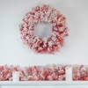 Northlight Pre-Lit Flocked Artificial Christmas Wreath - 36" - Red - Clear Lights - 2 of 4