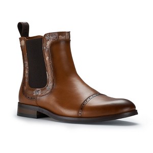 Polar Fox Frederick Men's Floral Trim Chelsea Boot | Cap-Toe