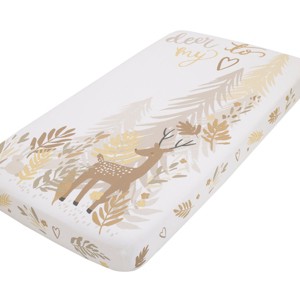 NoJo Deer To My Heart Tan, Brown and White Tree Leaf 100% Cotton Photo Op Fitted Crib Sheet - 1 of 4