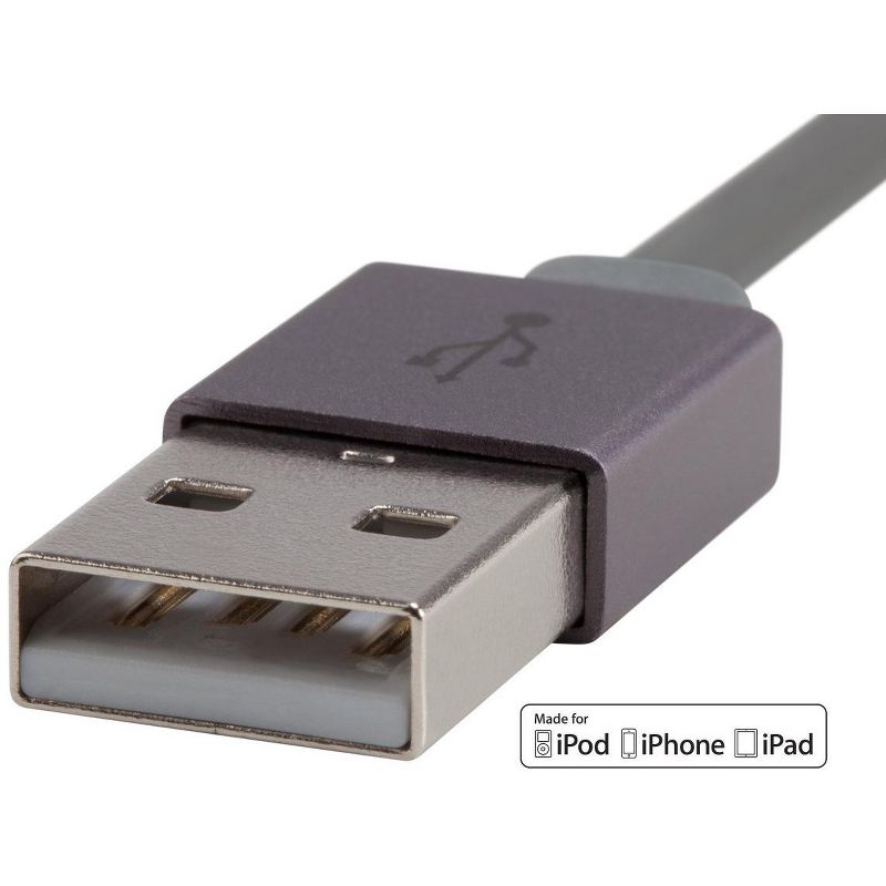 Monoprice Apple MFi Certified Flat Lightning to USB Charge & Sync Cable - 4 Feet - Gray | Compatible With iPhone X, 8, 8 Plus, 7, 7 Plus, 6, 6 Plus,, 4 of 7