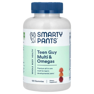 SmartyPants Teen Guy Multi & Omegas, Orange, Cherry, and Lemon Lime, 120 Gummies