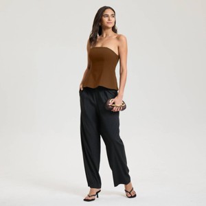 Women's Strapless Sculpted Top - A New Day™ Black - 1 of 3