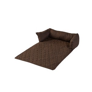 The Lakeside Collection Quilted Pet Beds with Headrest - Small Pet Bed Espresso Brown - 1 of 1