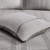 Gracie Mills Caiaphas 3-Piece Solid Lightweight Cotton Waffle Weave Duvet Cover Set - Full/Queen - Grey - 3 of 4