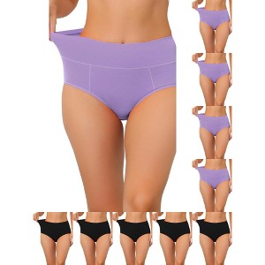 INSPIRE CHIC Women's High Waist Available in Plus Size Tummy Control Briefs 10 Packs - 1 of 4
