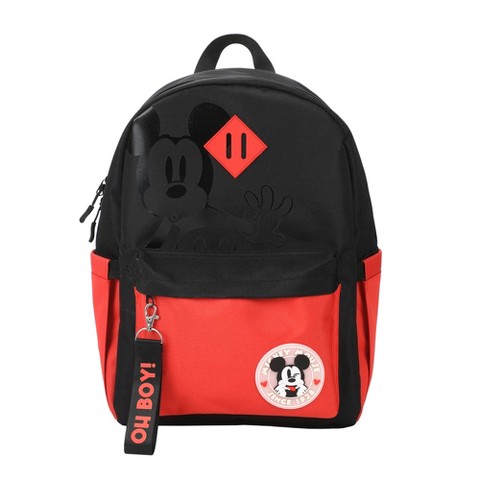 Disney Mickey Mouse Character Face 16.5" Adult Black & Orange Backpack