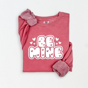 Simply Sage Market Women's Lightweight Garment Dyed Graphic Sweatshirt Be Mine Bubble - 1 of 4