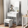 Vanity Desk with Mirror, 3 Lighting Modes, Makeup Vanity Table With  Holder, Dressing Table Make Up Desk With Chair And 3 Drawers for Bedroom - 3 of 4
