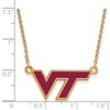 Black Bow Jewelry 14k Yellow Gold Plated Sterling Silver Virginia Tech Hokies NCAA Necklace 18 Inch - 3 of 4