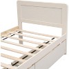 Acekool Twin Platform Bed with 2 Trundle Storage Drawers, Headboard, Sturdy Frame, No Box Spring Needed, Space Saving for Kids or Guest Room - 4 of 4