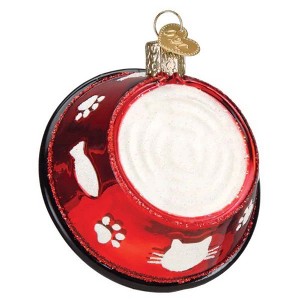 Old World Christmas 3.0 Inch Kitty Bowl Ornament Food Water Cat Tree Ornaments - 1 of 3