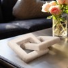 Modern Travertine Interlocking Square Sculpture for Home Decor - Stylish Ornament for Bathroom, Office, and Living Room Decor - 16", Ivory - 4 of 4