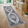 Washable Runner Rug for Kitchen, Non-Slip Non-Shedding Vintage Floral Carpet, Ultra Soft Foldable Medallion Hallway Mat - 2 of 4