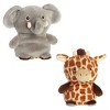 Aurora Small Reversible Eco Pairs: Elephant and Giraffe Eco Nation Eco-Friendly Stuffed Animal Brown 6.5" - 2 of 4