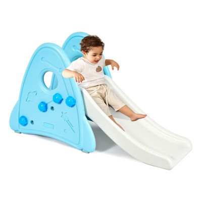 Safstar Freestanding Baby Slide Indoor First Play Climber Slide Set for Boys Girls Blue