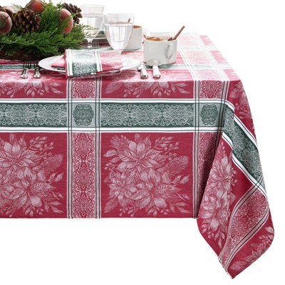 Red and Green Cotton Christmas Plaid Rectangle Tablecloth