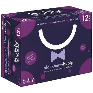 Bubly Sparkling Water, Blackberry - 12 Fl Oz Can (Pack of 12) - 1 of 4