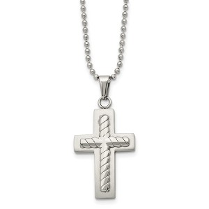 Black Bow Jewelry Stainless Steel Layered Cross Necklace - 24 Inch - 1 of 4