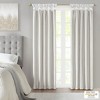 PAGED 50x84 Inch Polyester Twist Tab Lined Blackout Curtains,Faux Silk Sheen Base Face Fabric Curtain Panels for Living Room,Bedroom - 2 of 4