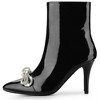 Perphy Women's Bow Rhinestone Pointy Toe Stiletto Heels Ankle Boots - 3 of 4