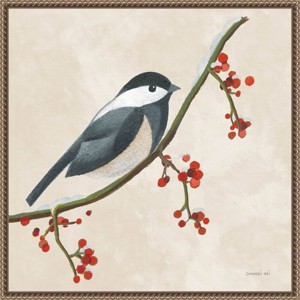 Amanti Art 22"x22" Festive Friends II by Danhui Nai Framed Canvas Wall Art Print - 1 of 4