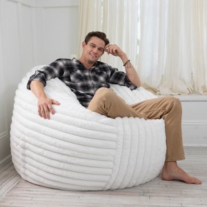 Jaxx 5 Foot Saxx Bean Bag Chair for Adults - Luxe Faux Fur - 1 of 4