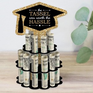 Big Dot of Happiness Tassel Worth The Hassle - Gold - DIY Graduation Party Money Holder Gift - Cash Cake - 1 of 4