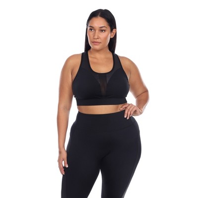Plus Size Racer Back Sports Bra - White Mark