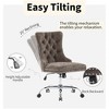 QingMoon Home Office Chair, Chenille Upholstered Desk Chair, Adjustable Swivel Computer Chair with Chrome Metal Base for Bedroom and Office - 3 of 4