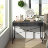 Costway 2-Drawer Computer Desk Study Table Writing Workstation Home Office Brown\Antique\Black - 4 of 4