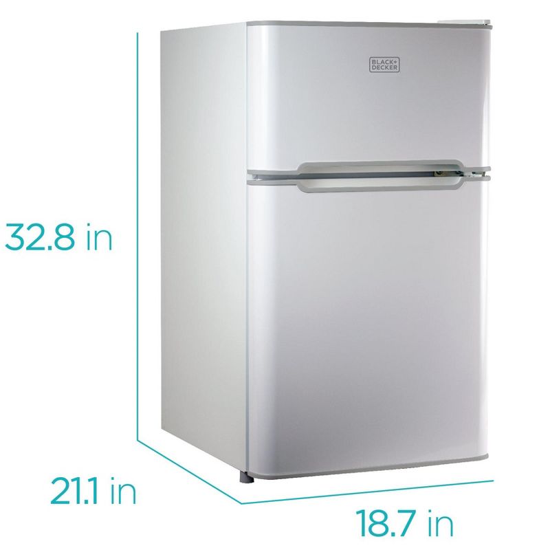 BLACK+DECKER 2 Door Refrigerator 3.1 Cu. Ft. with True Freezer, 3 of 9
