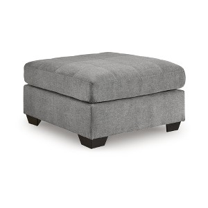 Signature Design by Ashley Marleton Contemporary Square Oversized Firmly Cushioned Accent Ottoman with Exposed Faux Wood Finish, Gray - 1 of 4