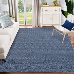 Printed Area Rug, Realistic Braided-Look Textured Design, Machine Washable Non-Shedding Rug, Soft Non-Slip Indoor Carpet Durable Fade-Resistant - 1 of 4