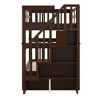 PAGED Simple Wooden Bunk Bed Loft Bed, Twin over Twin Bed Frame with 3 Drawers, Storage Stairs and Guardrail for Kids, Teens - 3 of 4